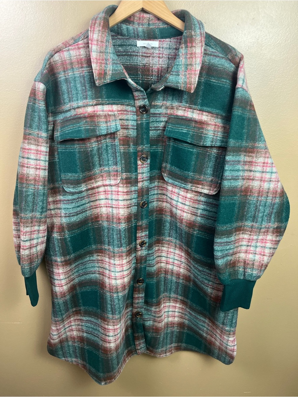 Maurice's Plaid Shacket Longline Women's 1X